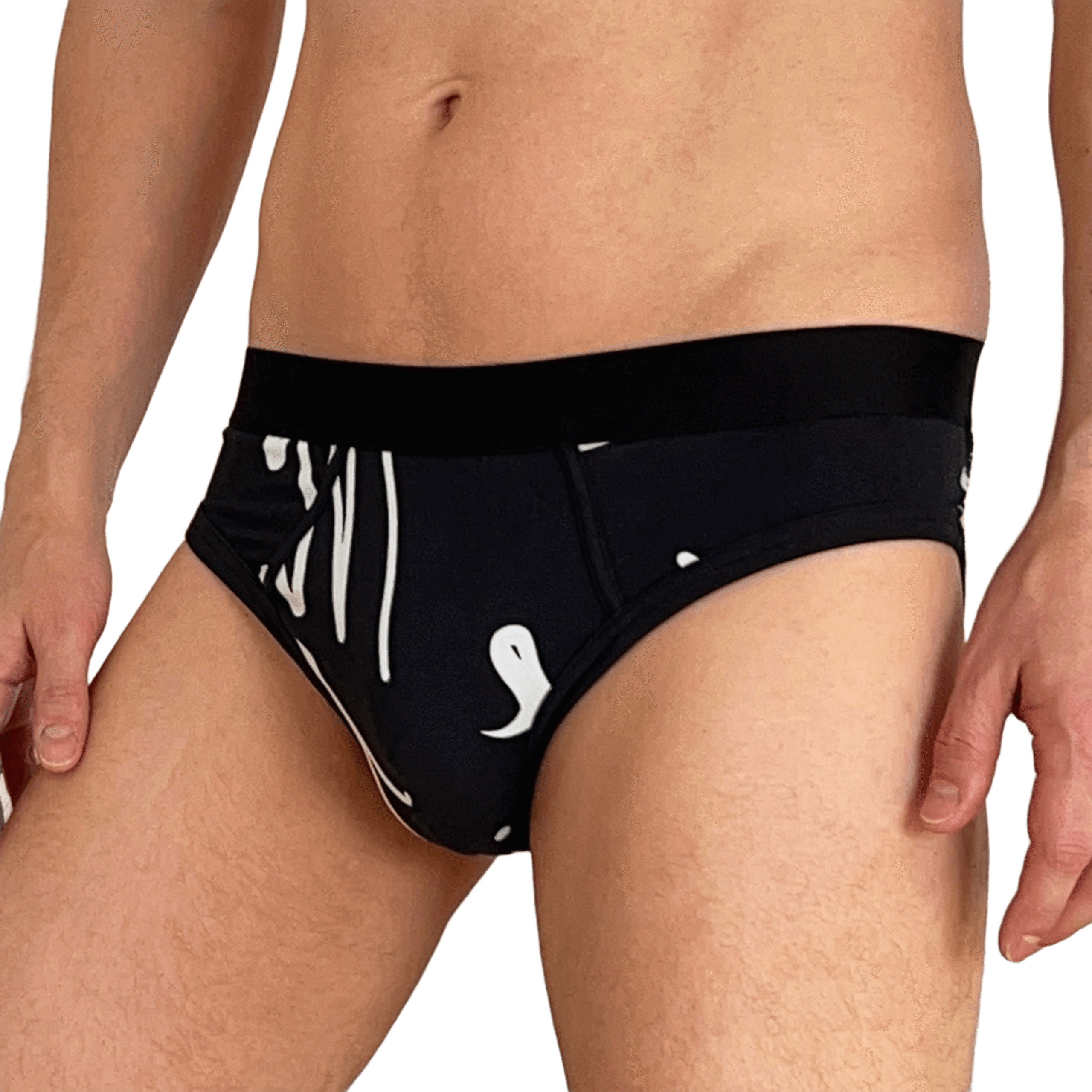 slip gaće sa kaligrafskim printom