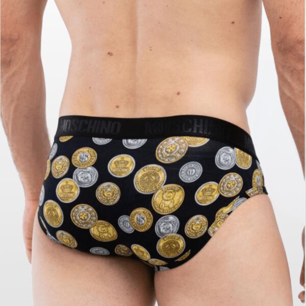 Moschino slip-gaće sa printom kovanica, crni